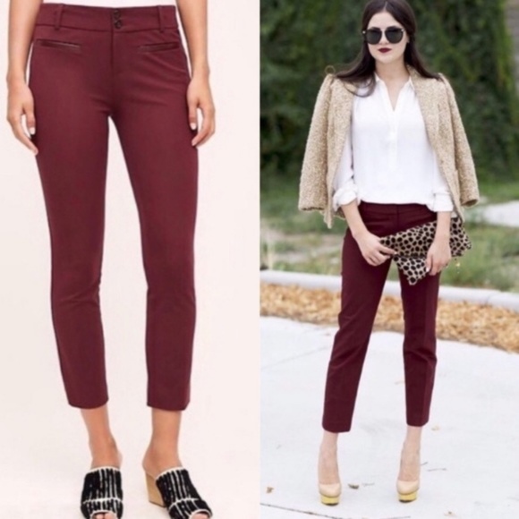 Anthropologie Pants - Anthropologie NWOT Essential Slim Burgundy Pants 2